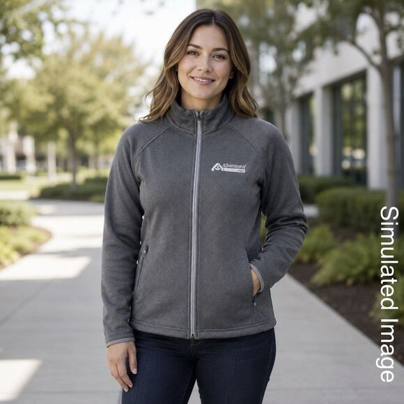 The North Face Jackets & Blazers - The North Face Womens L Gray Full Zip Stretch Fleece Jacket Logo